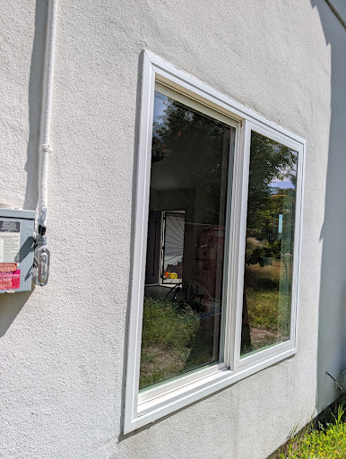 Freshly cleaned exterior window on a North County home